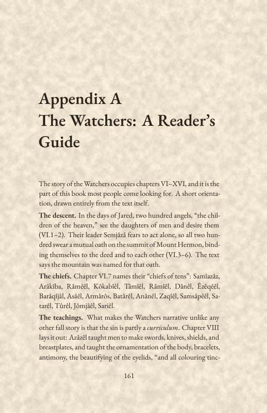 Appendix A: The Watchers, a reader's guide
